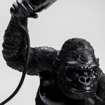 KARE Animal Fighting Kong stolná lampa v čiernej