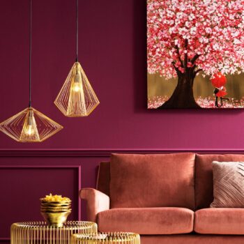 KARE Modo Wire závesná lampa Ø 31 cm zlatá