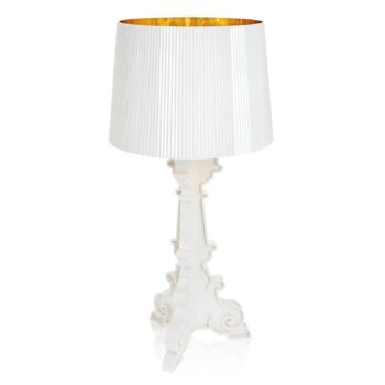 Kartell Bourgie stolová LED lampa E14, biela/zlatá