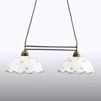KOLARZ Nonna trámová závesná lampa bielo-modrá
