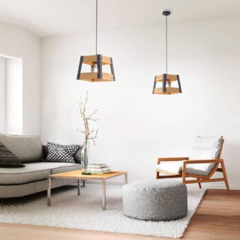 Závesná lampa Crate z dreva, 1-plameňová - Image 2