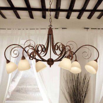 Šesť-plameňová závesná lampa Francesco - Image 3