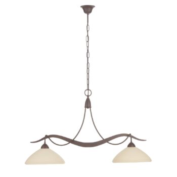 Dvoj-plameňová závesná lampa Samuele, krémová - Image 3