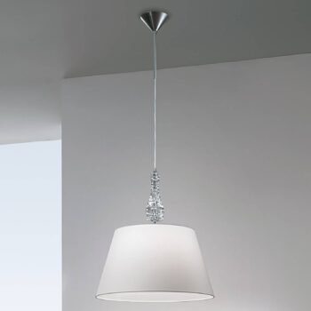 Široká závesná lampa Crystal biela - Image 4