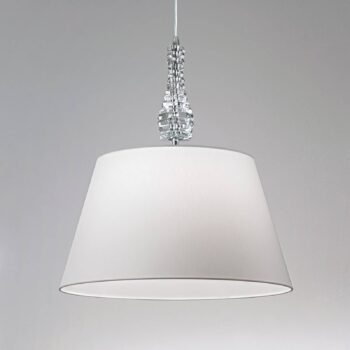 Široká závesná lampa Crystal biela - Image 3