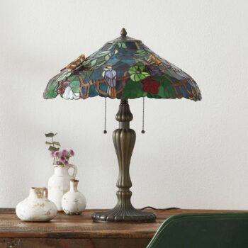 Majstrovská stolná lampa Austrália, štýl Tiffany - Image 2