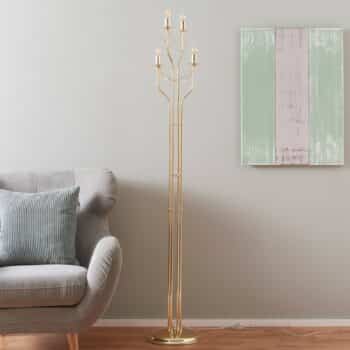 Stojaca lampa Retro, štvor-plameňová zlatý povrch - Image 2