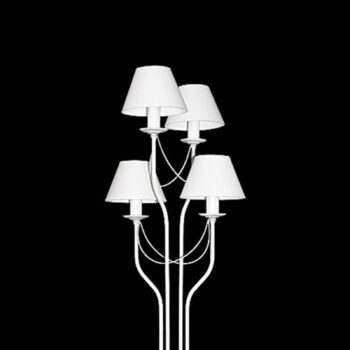 Textilná stojaca lampa Bona v bielej - Image 2