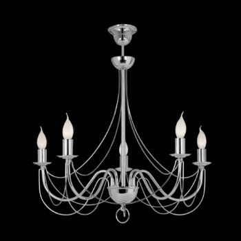 Visiaci luster Retro, päť-plameňový, 75 cm, chróm - Image 2