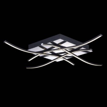 Stropné LED svietidlo Spiner, čierne, 61x61 cm