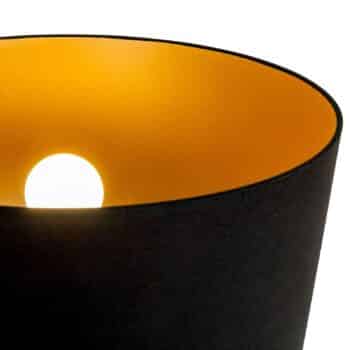 Stojaca lampa Tago, trojnožka, čierna/zlatá