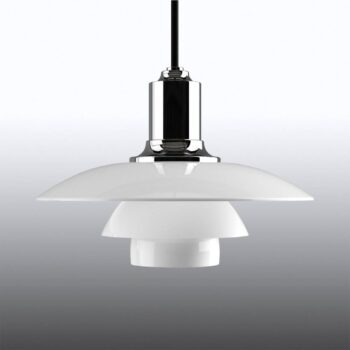 Louis Poulsen PH 2/1 sklenená závesná lampa, chróm - Image 2