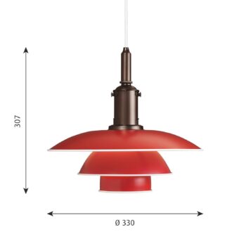 Louis Poulsen PH 3 1/2-3 závesná lampa meď/červená - Image 2