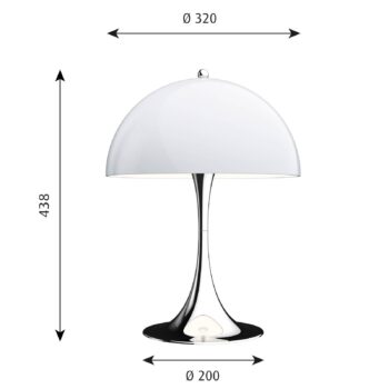 Louis Poulsen Panthella 320 stolová lampa, opálová - Image 2