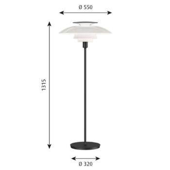 Louis Poulsen PH 80 stojaca lampa, biela/čierna - Image 2