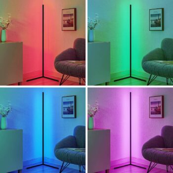 Lindby Jemma stojaca LED lampa, minimalistická RGB - Image 2