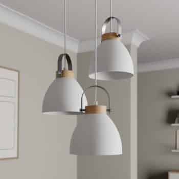 Závesná lampa Bergen, 3-plameňová, okrúhla, biela - Image 2