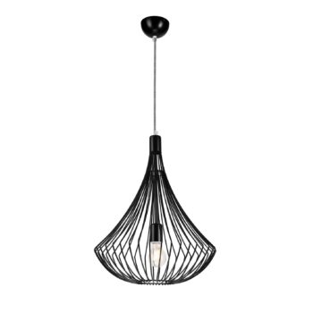 Závesná lampa Cage čierna s klietkovým tienidlom - Image 2