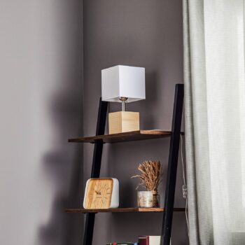 Stolná lampa Faxa, tvar kocky, prírodná/biela - Image 2