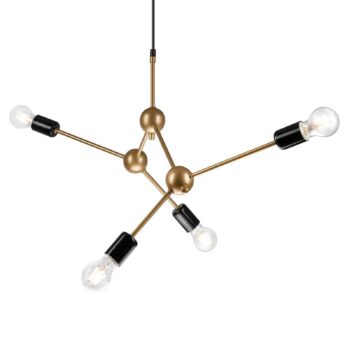 Objímková závesná lampa Tosia, 4-pl., zlatá