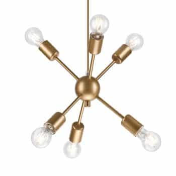 Objímková závesná lampa Sola, 6-pl., zlatá