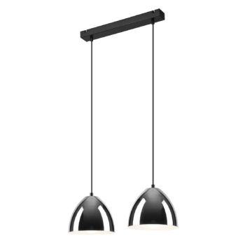 Závesná lampa Edda, chróm, 2-plameňová