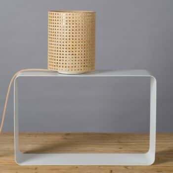 Stolová lampa Wiener Oplet s ratanovým tienidlom - Image 2