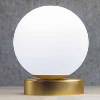 Stolná lampa Lumi okrúhla zlatá satinovaná - Image 4