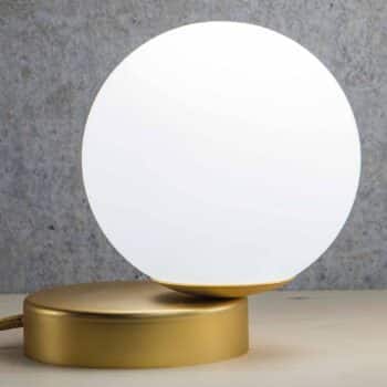 Stolná lampa Lumi okrúhla zlatá satinovaná - Image 3