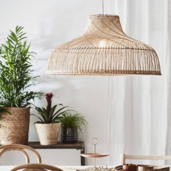 Závesná lampa Bali s ratanovým tienidlom - Image 2