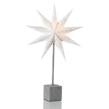 Hviezda Hard ako stolná lampa, výška 58 cm, biela