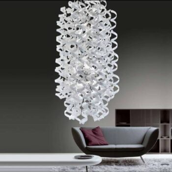 Závesná lampa White dlhá oválna
