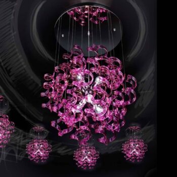 Závesná lampa Magenta, 6-plameňová