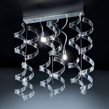 Závesná lampa Crystal, 2-plameňová