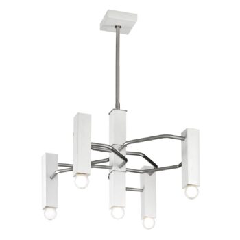 Závesná lampa Raster 5-pl. matný nikel/biela