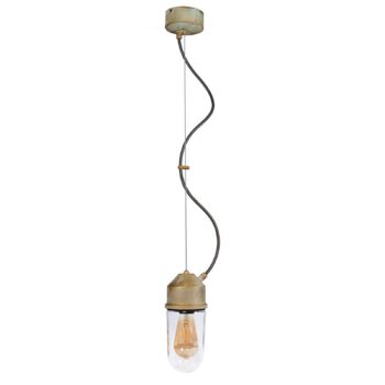 Závesná lampa 1951N starožitná mosadz rovné číre - Image 2