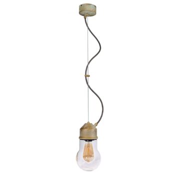 Závesná lampa 1951N antická mosadz sklo číre - Image 2
