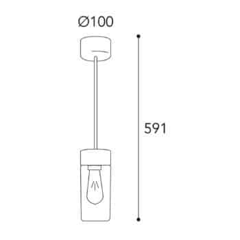 Závesná lampa Silindar 3358 mosadz/opál - Image 2