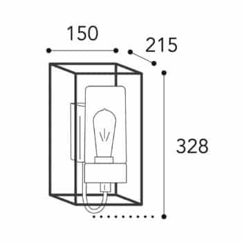 Vonkajšie nástenné svetlo Cubic³ 3362 mosadz/opál - Image 2