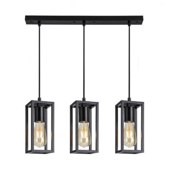 Závesná lampa Cubic³ 3378, 3-plameňová čierna