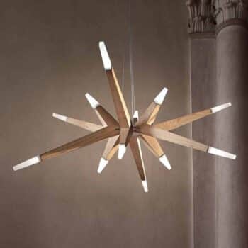 Moderný dub závesné LED svietidlo Flashwood 140 cm