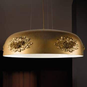 Závesné LED svietidlo Dame lístkové zlato 80 cm
