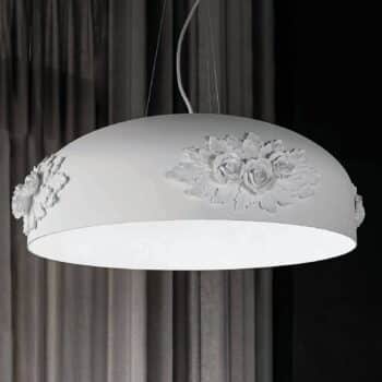 Závesné LED svietidlo Dame v bielej, 65 cm