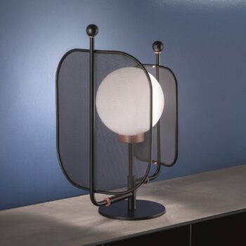 Stolná lampa Papilio TL1 zo skla Murano, čierna