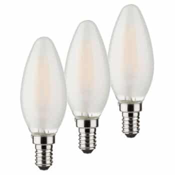 LED sviečka E14 4W 2 700K Set 3 kusov 470 lm matná
