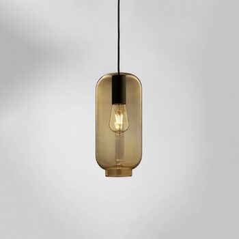 Loon Soft závesná lampa sklo hnedá, čierna