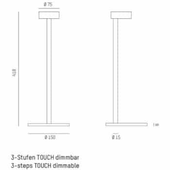 Molto Luce Iven stolová LED lampa T 3 000 K biela - Image 2