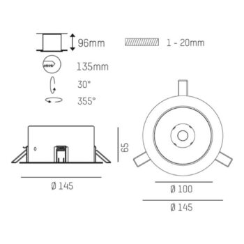 Molto Luce Vibo R zapustené LED 4000K čierna - Image 2