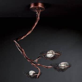 ICONE Nido – trojplameňová závesná lampa meď - Image 4