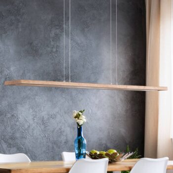 Závesné LED svietidlo Cyra prírodné drevo 98 cm